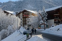 Morillon - weg langs de chalets